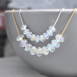 Carrie Necklace, Carrie Paris Necklace, Aurora Borealis Crystal Necklace, Bridesmaid Necklace