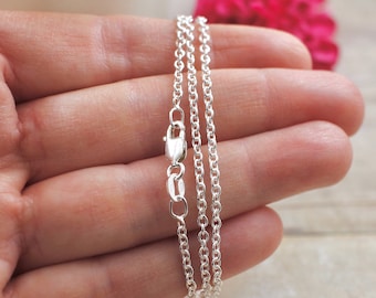 Sterling Silver Cable Chain Necklace, 925 Sterling Silver, 1.9mm Heavy Cable Chain, Finished Necklace, Necklace Chains, Chain Necklace