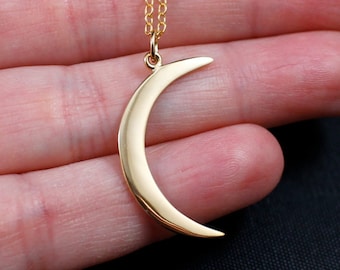 Moon Necklace Gold, Gold Moon Necklace, Crescent Moon Necklace, Celestial Necklace Jewelry, Love You to the Moon and Back