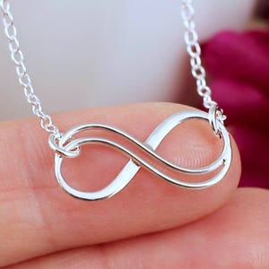 Infinity Necklace Sterling Silver, Small Silver Infinity Necklace, Infinity Jewelry, Infinity Choker Necklace, Gift for Mother Daughter