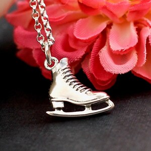 Ice Skate Necklace, Sterling Silver, Ice Skating, Ice Skater, accessories, birthday, charm, gifts, jewelry, mom, necklace, party, women