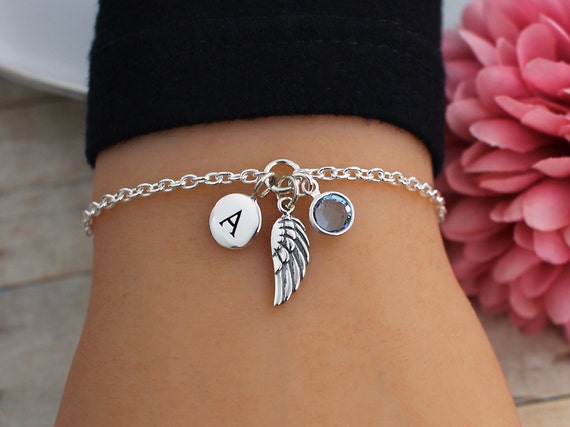 Angel Wing Charm Bracelet Rose Gold Color Stainless Steel Heart Pendant  Bracelet Natural Stone Quartz Bangles,Rose Pink Quartz,19cm : Amazon.co.uk:  Fashion