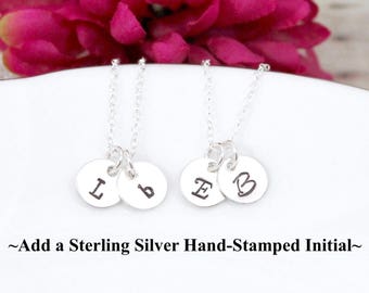 Add a Sterling Silver Hand Stamped Initial to your Pretty Twisted Jewelry Necklace