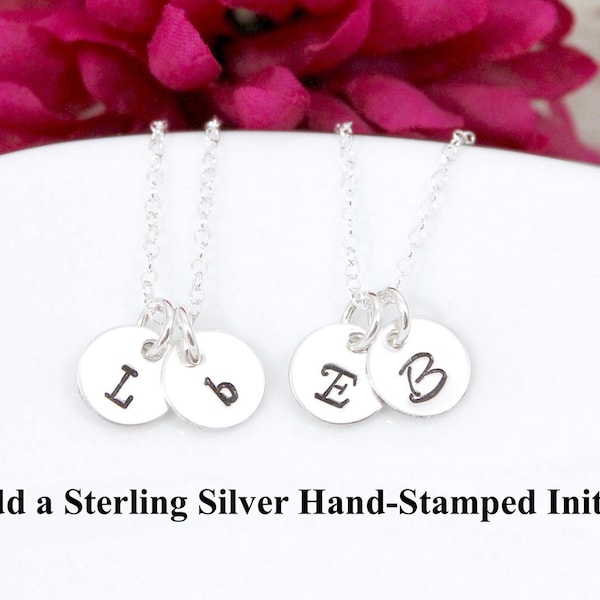 Add a Sterling Silver Hand Stamped Initial to your Pretty Twisted Jewelry Necklace