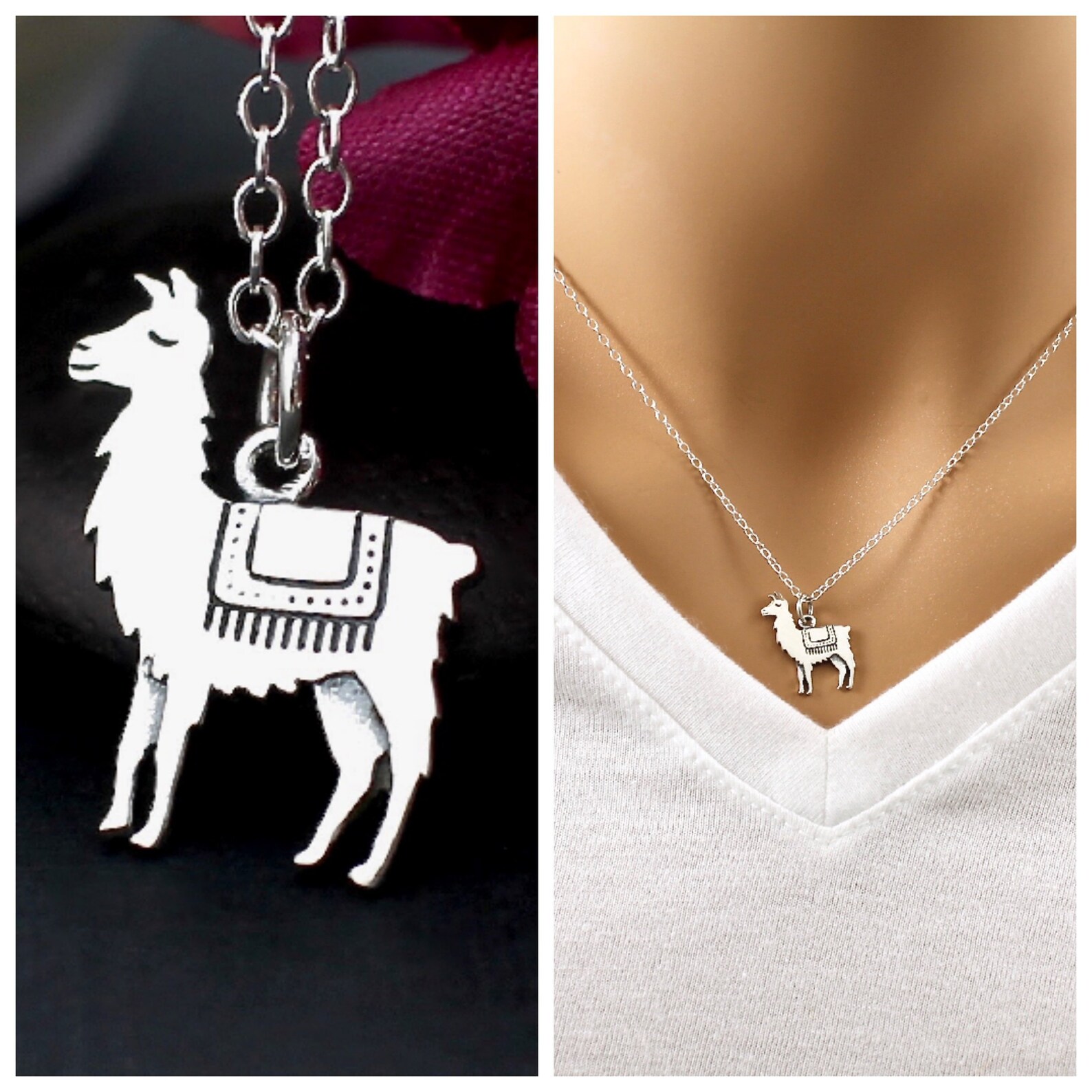 Sterling Silver Llama Necklace Llama Jewelry Llama Gifts for Etsy
