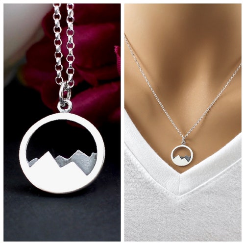 Silver Mountain Range Necklace Sterling Silver Mountain Etsy