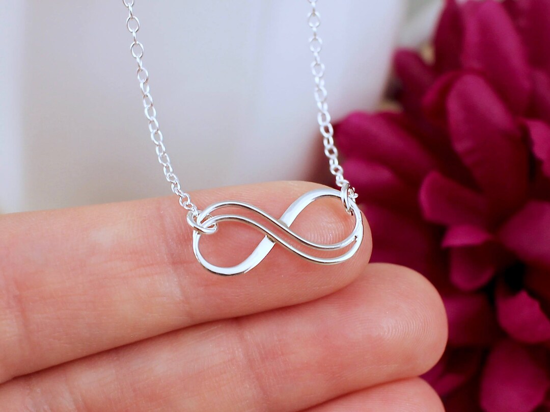 Infinity Necklace Sterling Silver, Small Silver Infinity Necklace