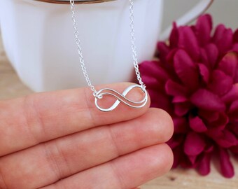 Infinity Necklace Sterling Silver Small Silver Infinity Necklace