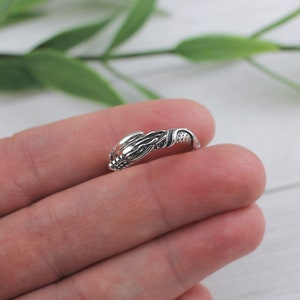 Dragon Ring in Sterling Silver, Viking Ring, sterling silver dragon ring, dragon jewelry, dragon ring men or women, goth ring, silver dragon image 5