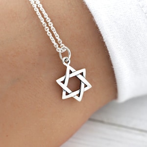 Star of David Necklace, Jewish Star Necklace, Silver Star of David Necklace, Sterling Silver Necklace, Bat  Mitzvah Gift, Jewish Jewelry