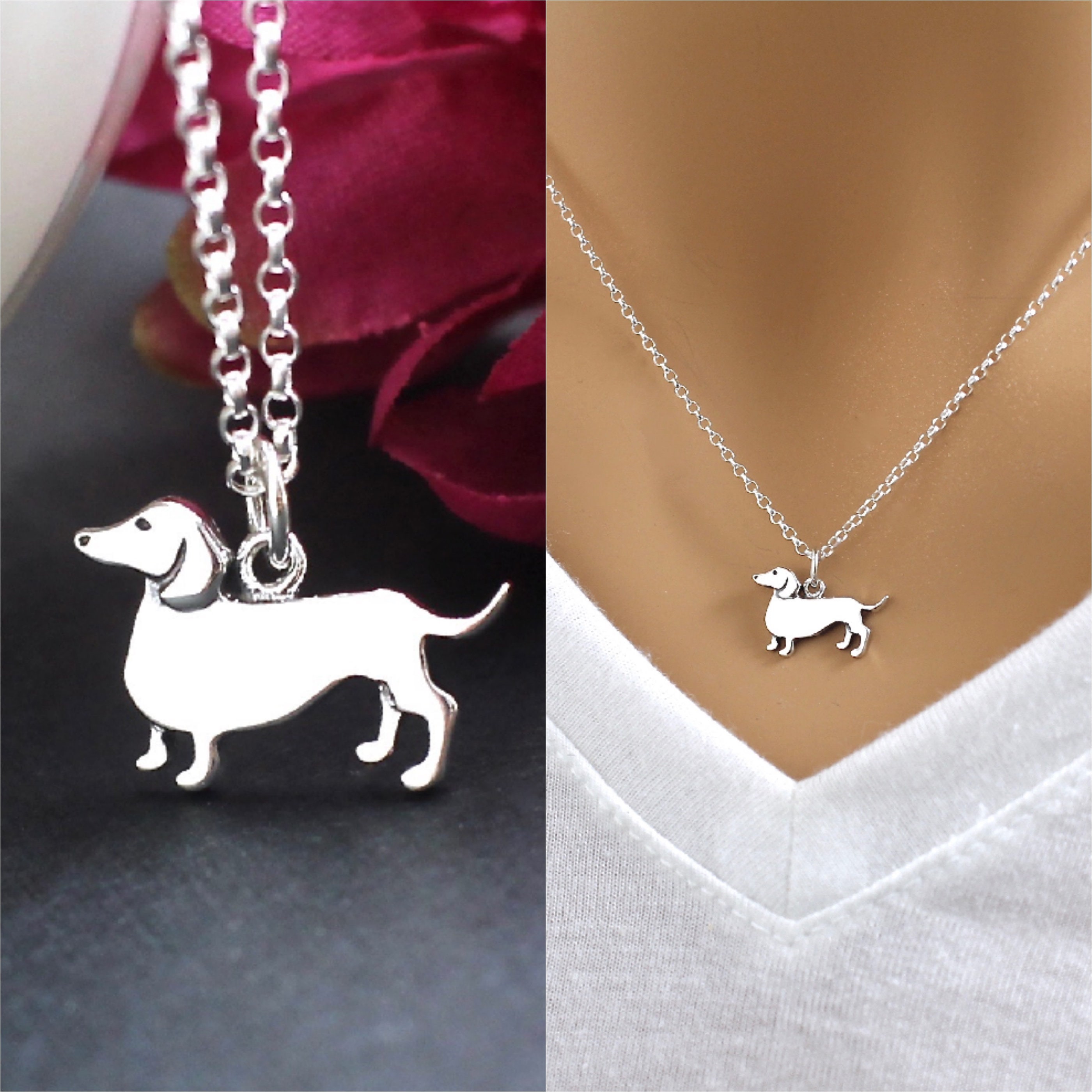 Buy Dachshund Necklace, Large Dachshund Necklace, Sausage Dog Necklace,  Silver Dog Necklace Online in India - Etsy