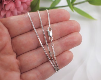 Sterling Silver Box Chain, Finished Necklace Chain, Chain Necklace, Italian Necklace Chain, Jewelry Findings, for Jewelry Making