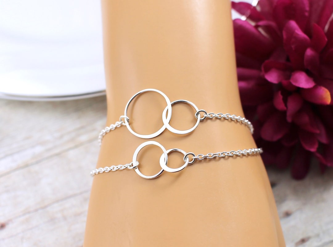 Mother Daughter Bracelet Set, Sterling Silver, Sister Bracelet Set