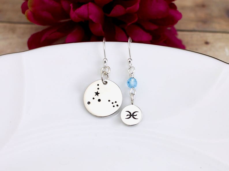 Gifts Pisces Zodiac Pisces Star Sign Gifts Constellation Pisces Earrings Pisces Birthstone Earrings Jewelry Pisces Birthday Gifts