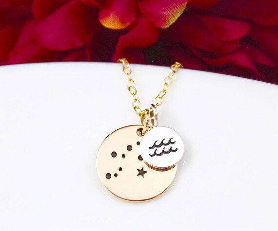 Gold Aquarius Necklace Aquarius 