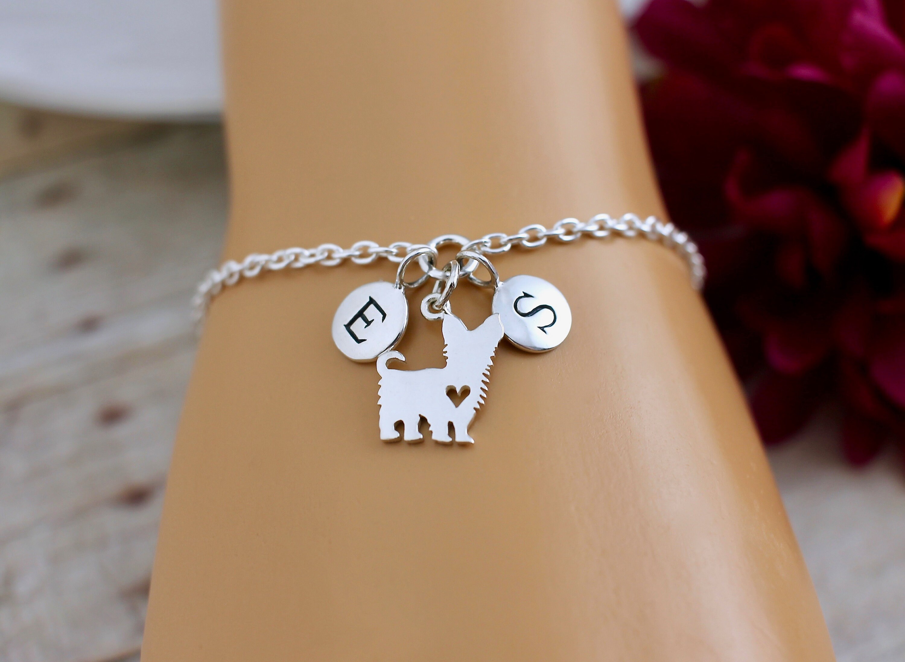 Personalized Yorkie Bracelet Yorkie Jewelry Yorkie Memorial Etsy