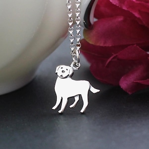 Labrador Retriever Necklace, Sterling Silver, Jewelry, Labrador Silhouette, Labrador Memorial, Black Lab, Yellow Lab, Chocolate Lab Dog Gift