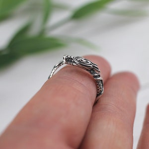 Dragon Ring in Sterling Silver, Viking Ring, sterling silver dragon ring, dragon jewelry, dragon ring men or women, goth ring, silver dragon image 7