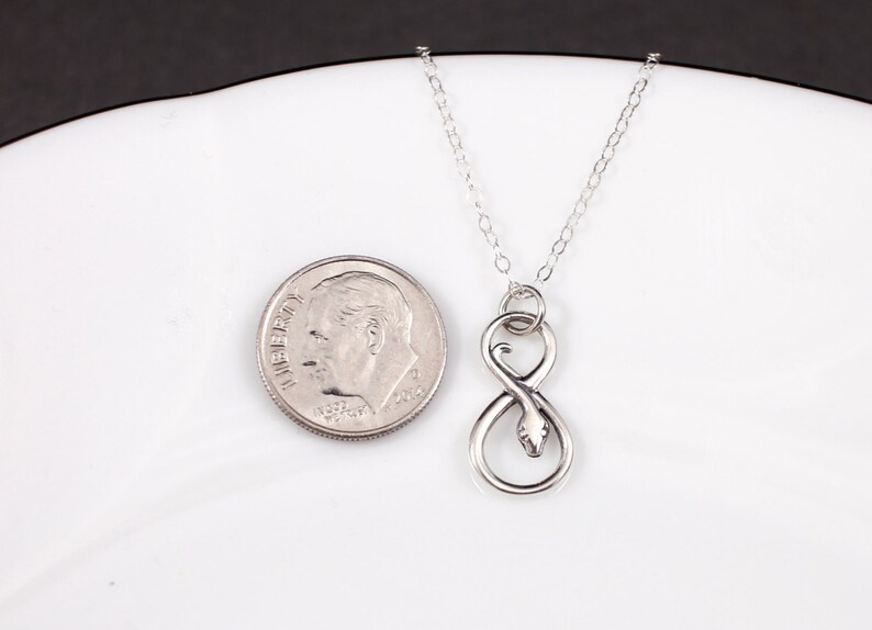 Snake Necklace Sterling Silver Infinity Necklace Snake Etsy