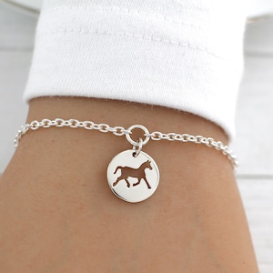 Horse Bracelet, Sterling Silver for women personalized for girls Charm Bracelet horse lover gift for her equestrian bracelet jewelry