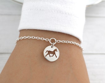 Horse Bracelet, Sterling Silver for women personalized for girls Charm Bracelet horse lover gift for her equestrian bracelet jewelry