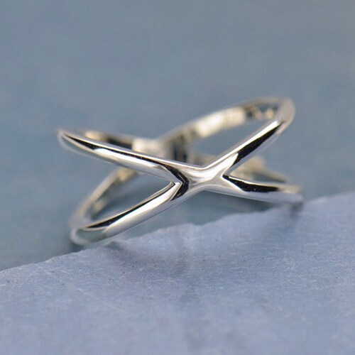 Criss Cross Ring Silver X Ring X Cross Ring Gift for Her Etsy