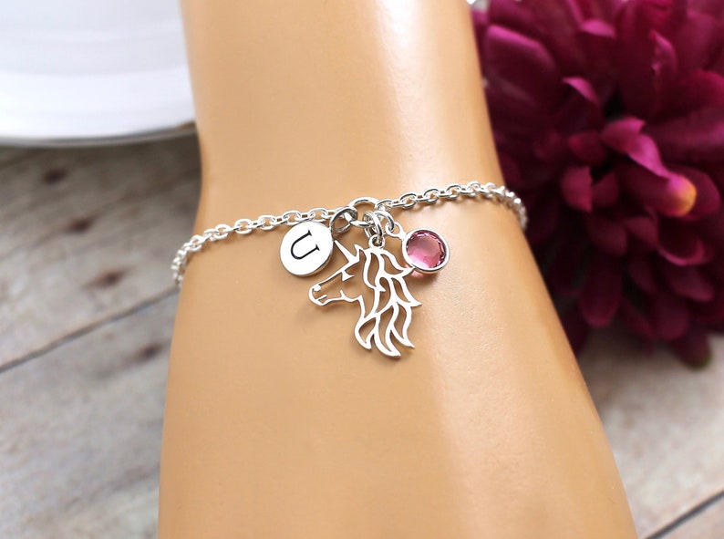 Sterling Silver Unicorn Bracelet Charm Bracelet Unicorn image 0