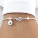 Personalized Angel Wing Bracelet Sterling Silver, Angel Wing Pearl Bracelet, Pearl Bracelet, Guardian Angel Bracelet, Remembrance