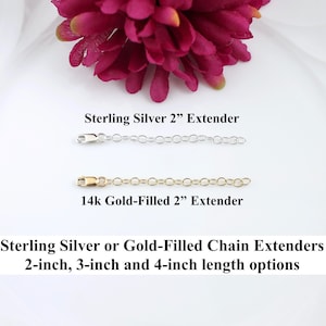 Sterling Silver Chain Extender, Gold Chain Extender, Gold Filled Chain Extender, Necklace Extender, removable chain extender