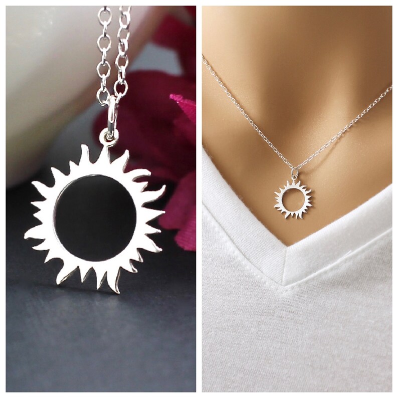 Solar Eclipse Necklace Sun Necklace Sunburst Necklace Etsy