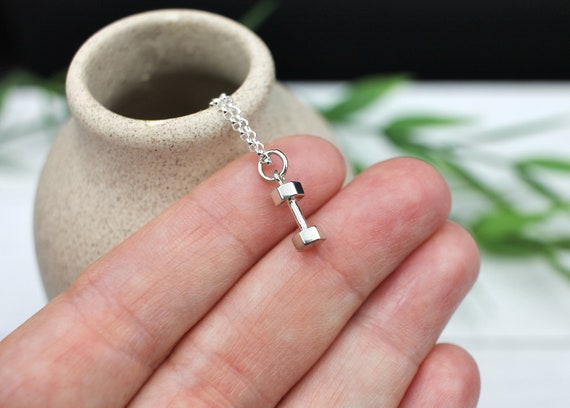 Sterling silver dumbbell charm sale