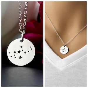 Virgo Constellation Necklace Sterling Silver, Virgo Necklace Constellation, Virgo Jewelry, Virgo Star Sign Necklace, Virgo Zodiac Necklace