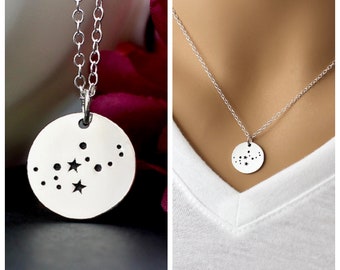 Virgo Constellation Necklace Sterling Silver, Virgo Necklace Constellation, Virgo Jewelry, Virgo Star Sign Necklace, Virgo Zodiac Necklace