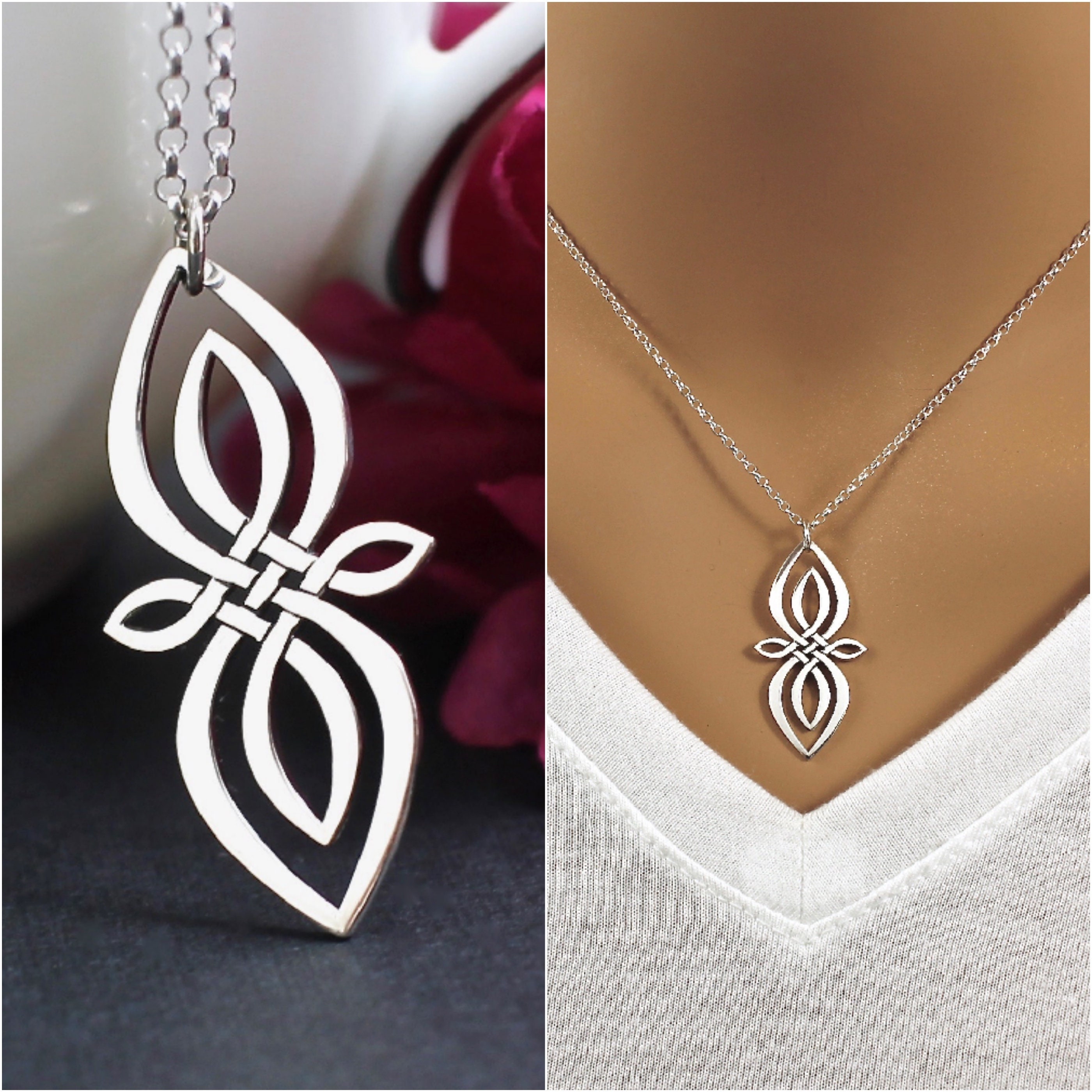 Silver Celtic Infinity Necklace for Women