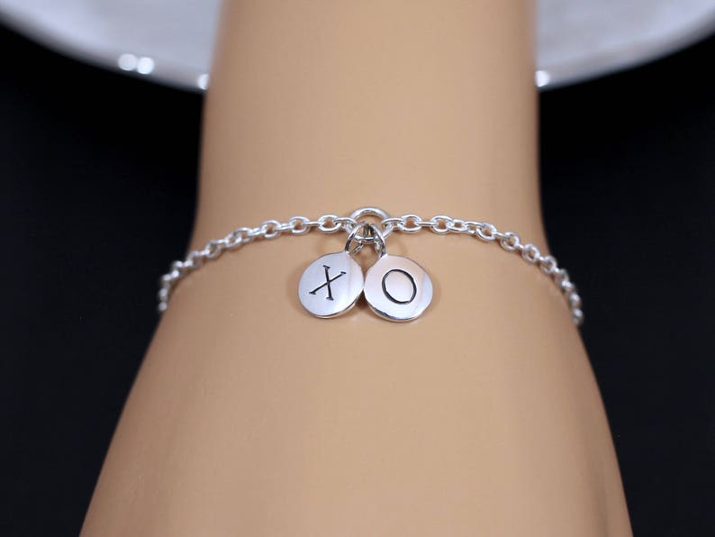 Two Initial Bracelet Personalized Bracelet XO Bracelet Gift Etsy