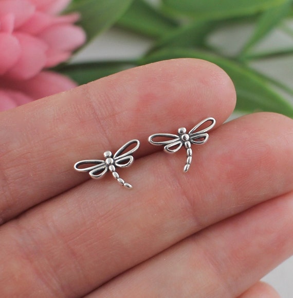 Sterling Silver Ear Studs - Dragonfly Sterling Silver Ear Studs - Dragonfly