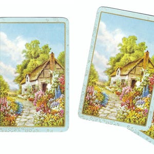 JARDÍN DEL VIEJO MUNDO (3) Naipes vintage de intercambio único, efímeros de papel