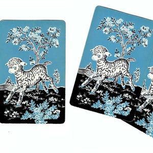 LITTLE LAMB (3) Vintage Single Tausch Spielkarten Papier Ephemera