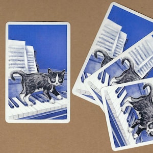 PETITE VIRTUOSE (4) vintage cartes à jouer échangeables en papier éphémères