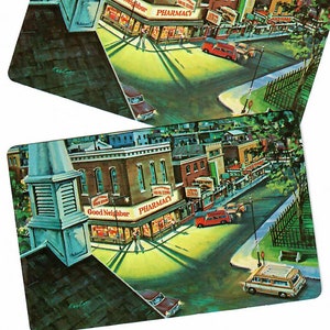 MAIN STREET U.S.A. (2) cartes à jouer vintage échangeables sur papier éphémères
