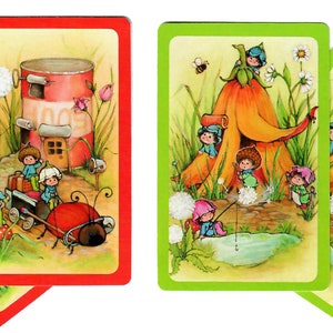 Aides de jardin des fées (4) éphémères en papier pour cartes à jouer, échangeables à l'unité