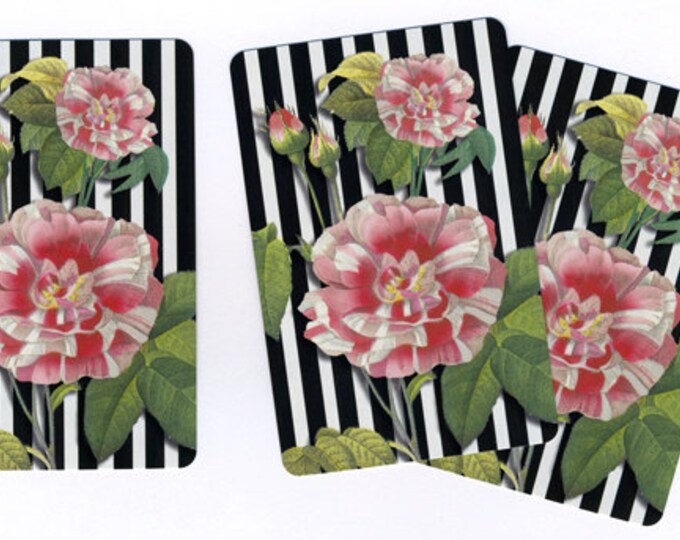 CANDY CANE CARNATIONS 3 Single Swap Playing Cards Paper Etsy