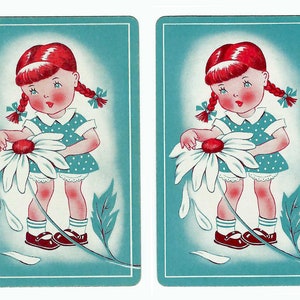 ÉL ME AMA, NO ME AMA (2) Naipes vintage de un solo uso, efímeras de papel
