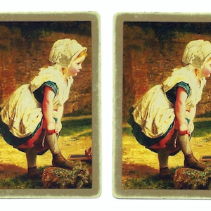 WAIT FOR ME (2) Vintage Einzelspielkarten Papier Ephemera