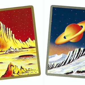 Perdue dans l'espace (2) cartes à jouer vintage éphémères en papier à échanger