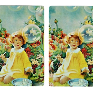 FEE in einer Luftblase (2) Vintage Single Tausch Spielkarten Papier Ephemera