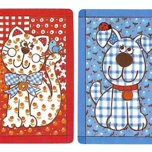 YIP & YAP (2) cartes à jouer vintage Hallmark à échange unique, papier éphémères