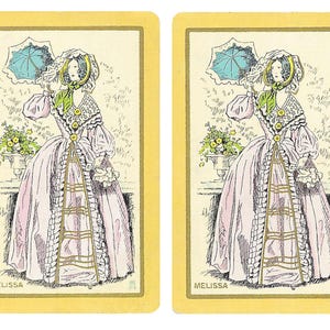 Sweet MELISSA (2) cartes à jouer vintage échangeables en papier éphémères