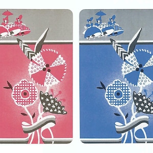 3 LITTLE MAIDENS (2) vintage cartes à jouer échangeables en papier éphémères
