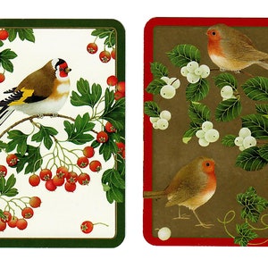 OISEAUX ET BAIES (2) Cartes à jouer vintage interchangeables par Caspari